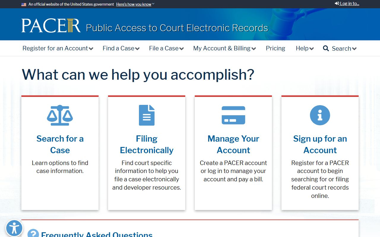 PACER federal court records system for Jefferson County cases in Texas