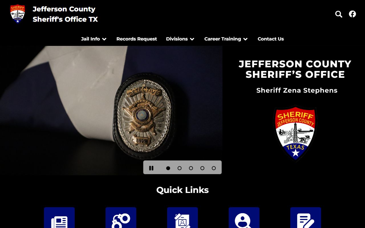 Jefferson County Corrections Facility page with population and certification information